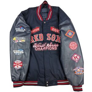 JH Design Varsity Jacket 4X Navy Red Sox 2013 World Series Reversible Sporty Fan